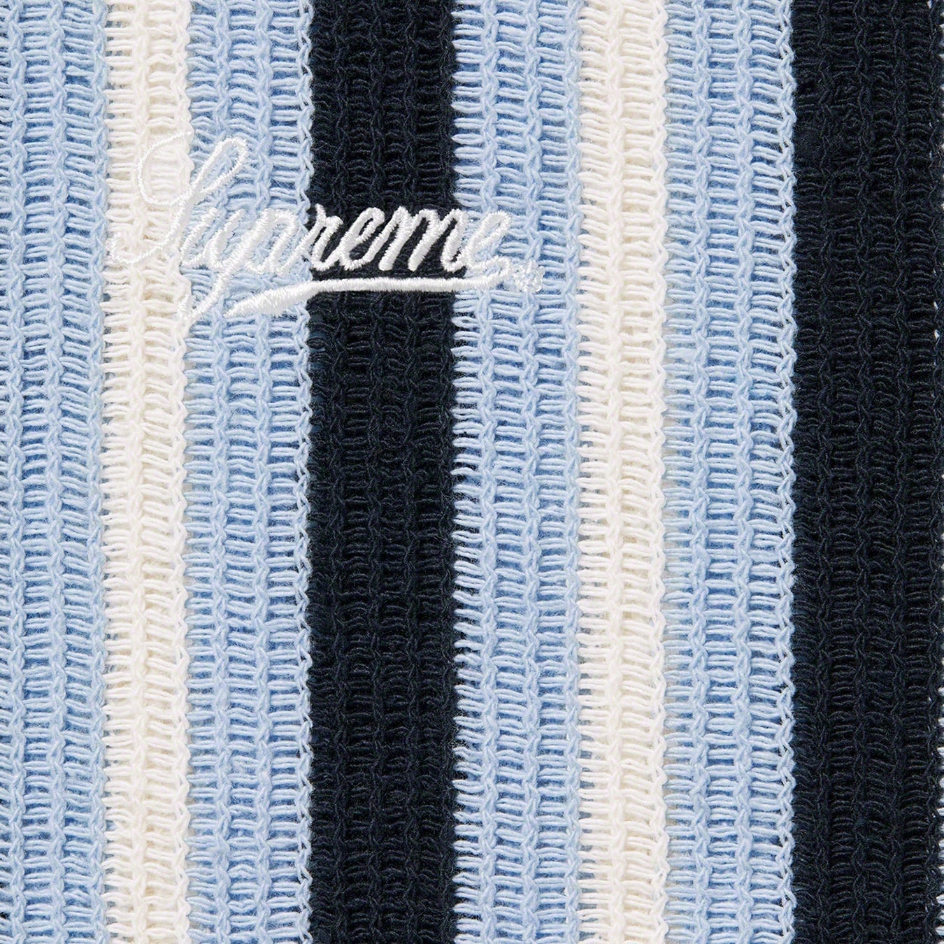 Open Knit Stripe Zip Polo view 8